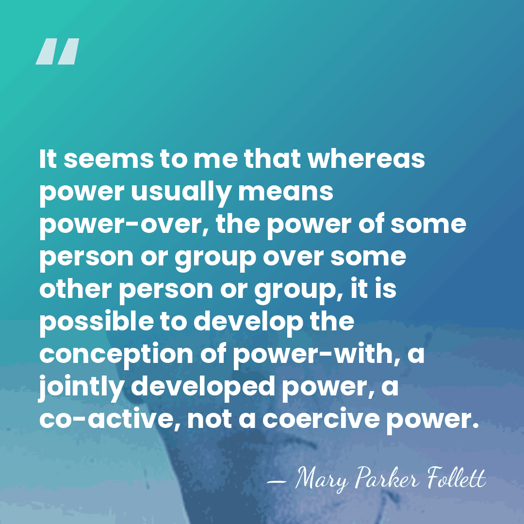 It seems to me that whereas power usually means power-over, the power&hellip; - Mary Parker Follett