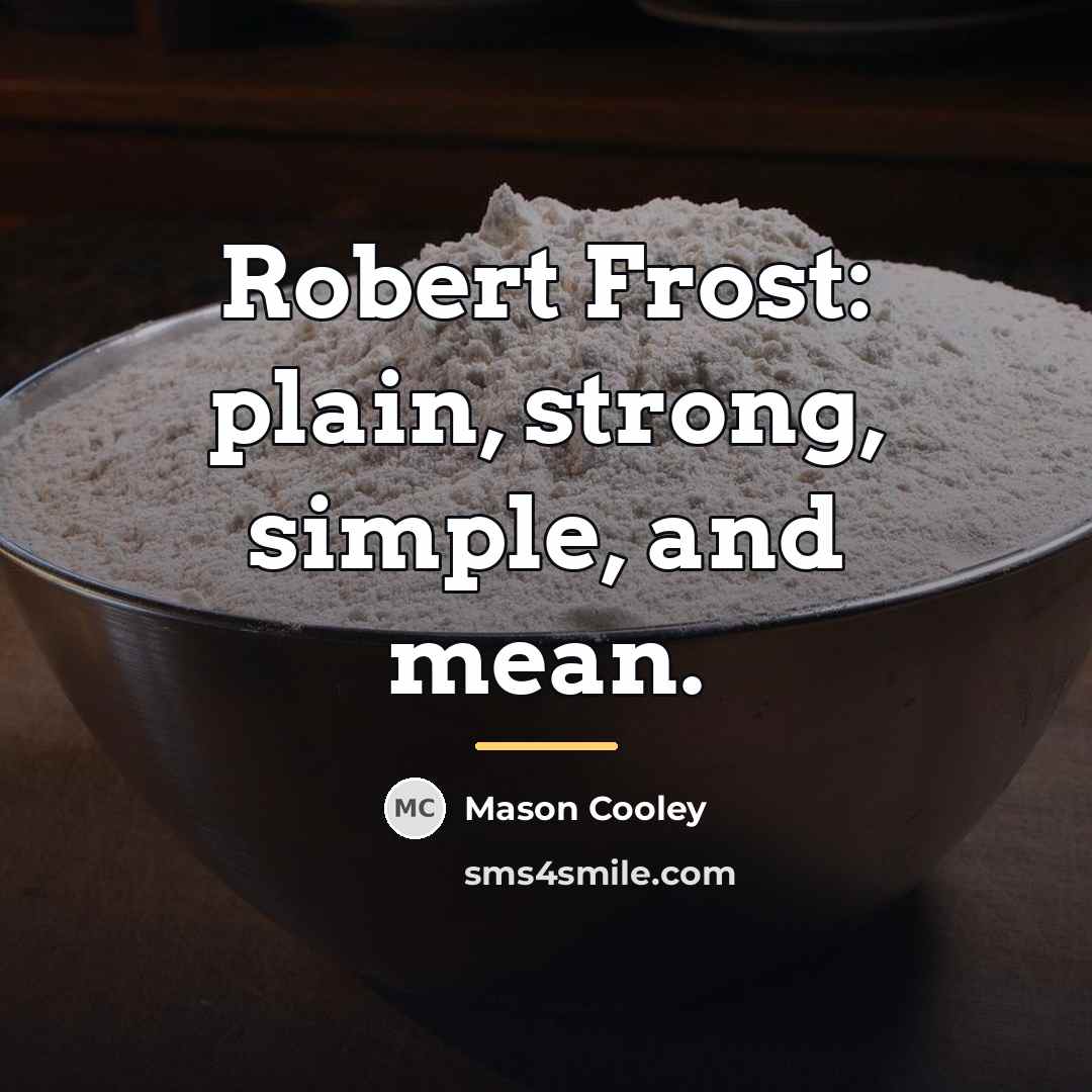 “Robert Frost: plain, strong, simple, and mean.…” quote by Mason Cooley