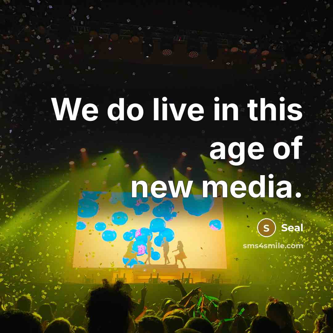 “We do live in this age of new media.…” quote by Seal