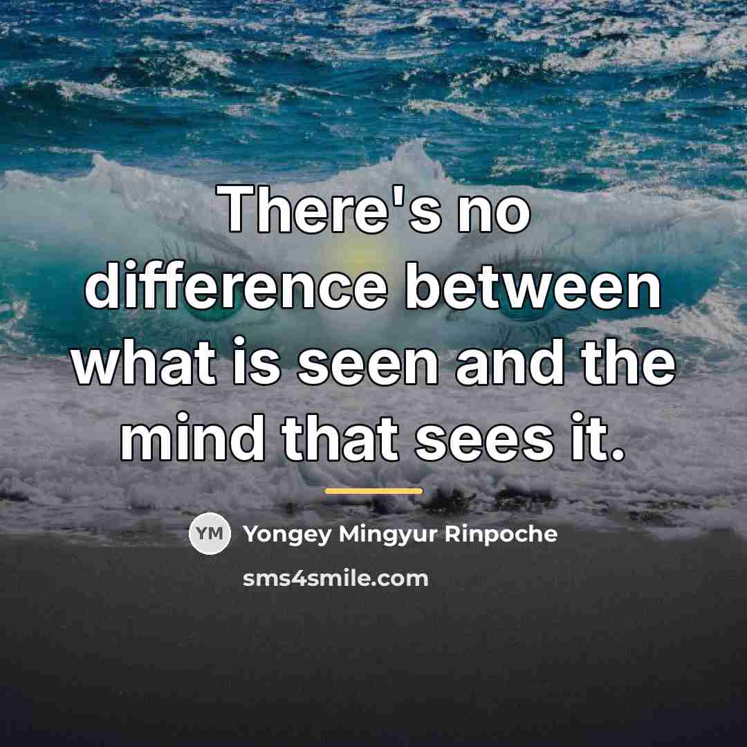 “There's no difference between what is seen and the mind…” quote by Yongey Mingyur Rinpoche
