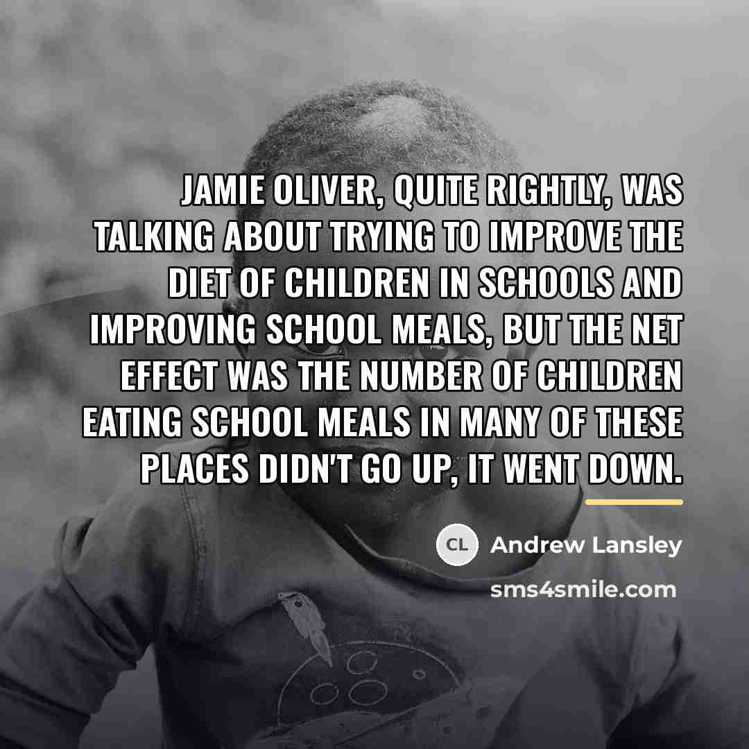 “Jamie Oliver, quite rightly, was talking about trying to improve…” quote by Andrew Lansley