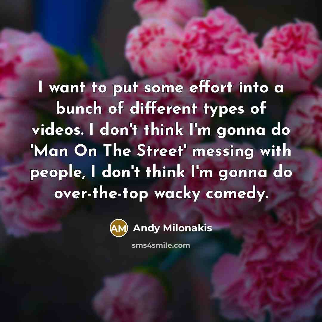 “I want to put some effort into a bunch of…” quote by Andy Milonakis