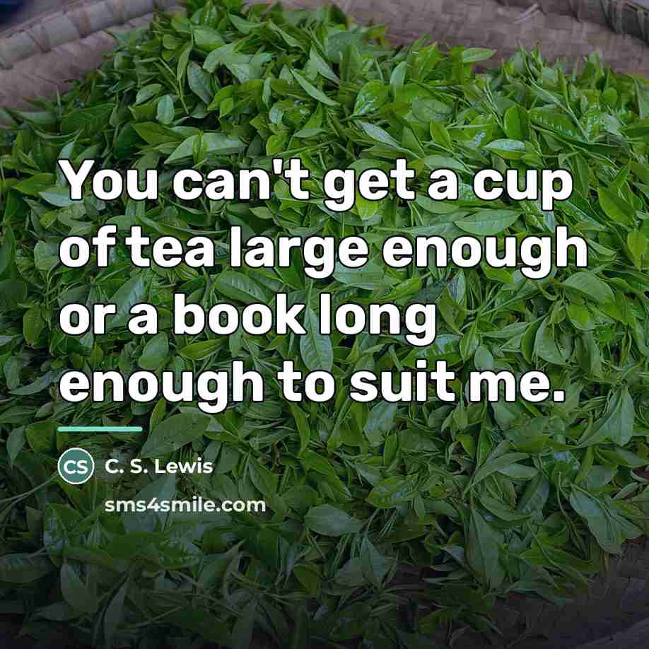 “You can't get a cup of tea large enough or…” quote by C. S. Lewis