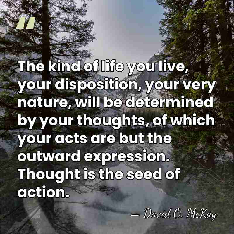 The kind of life you live, your disposition, your very nature, will&hellip; - David O. McKay