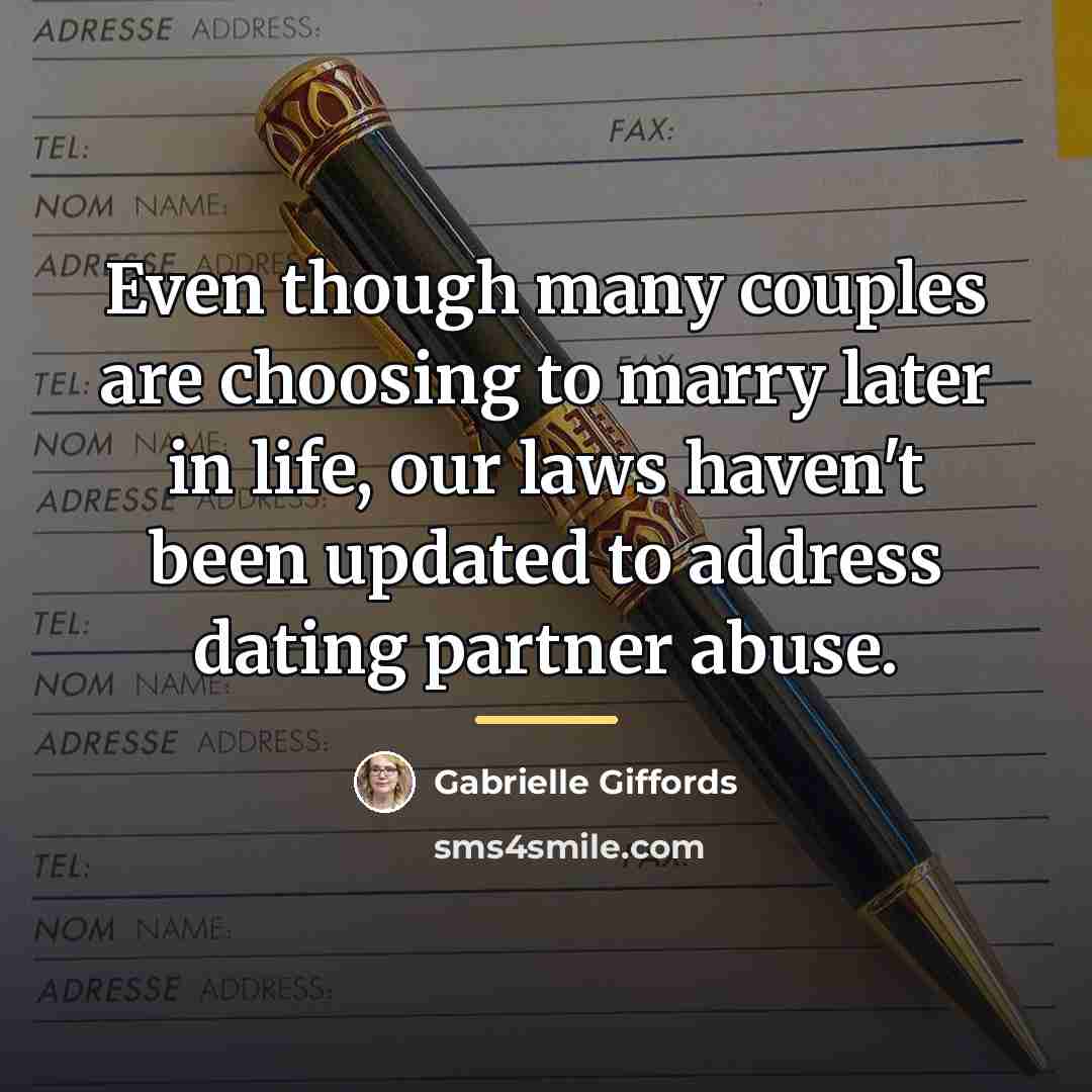 “Even though many couples are choosing to marry later in…” quote by Gabrielle Giffords