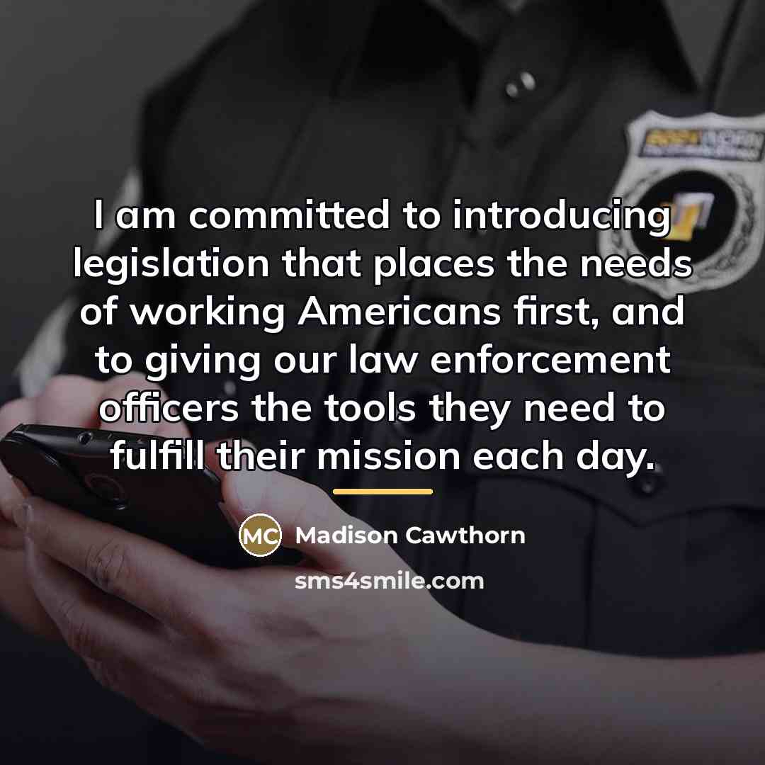 “I am committed to introducing legislation that places the needs…” quote by Madison Cawthorn