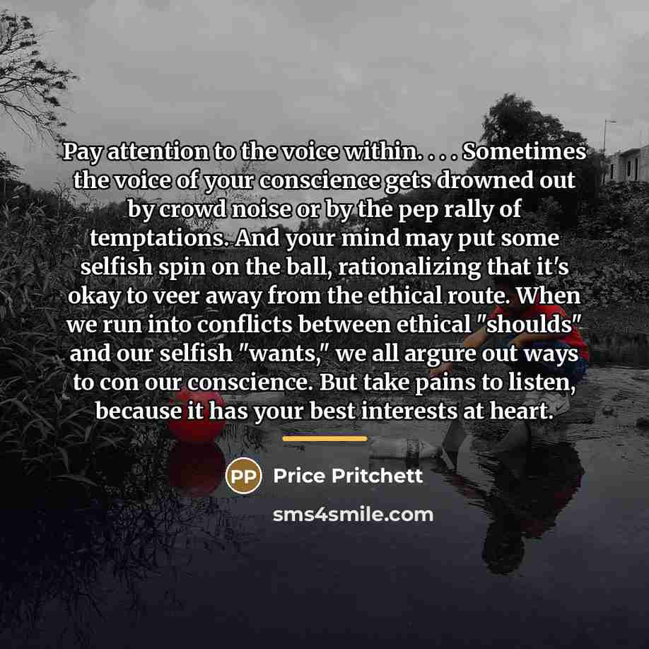 “Pay attention to the voice within. . . . Sometimes…” quote by Price Pritchett