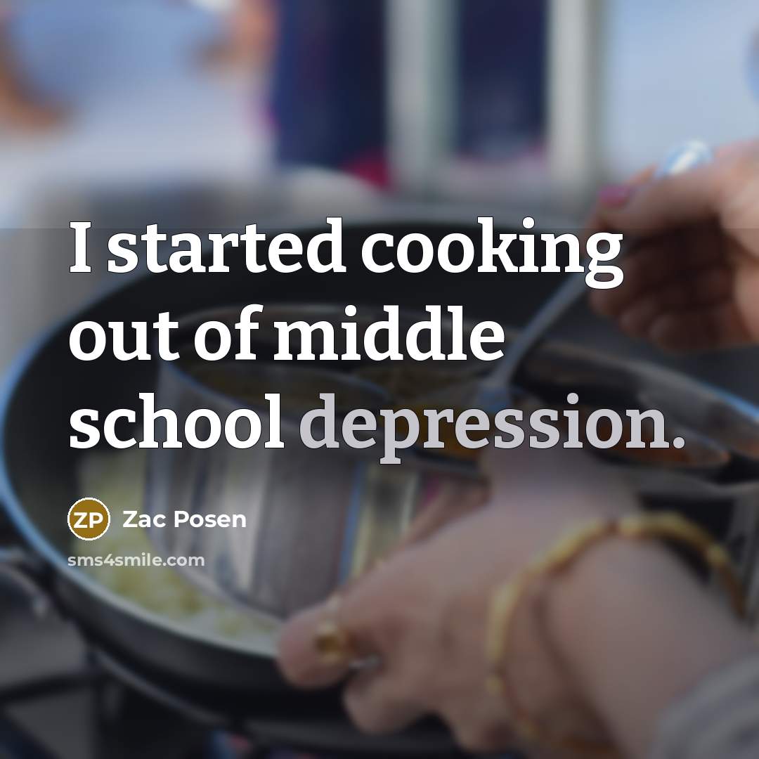 “I started cooking out of middle school depression.…” quote by Zac Posen