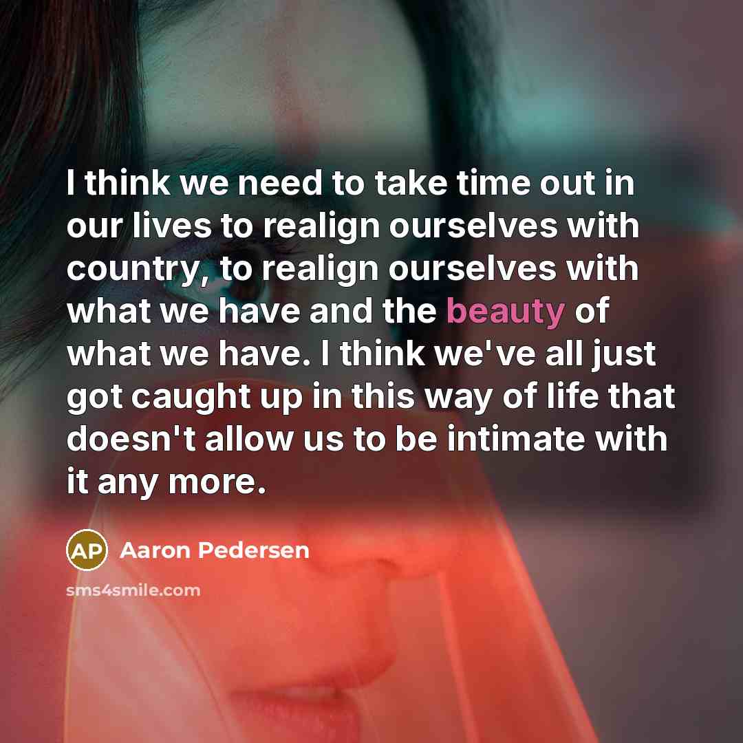 “I think we need to take time out in our…” quote by Aaron Pedersen
