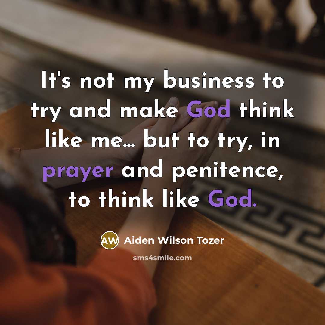 “It's not my business to try and make God think…” quote by Aiden Wilson Tozer