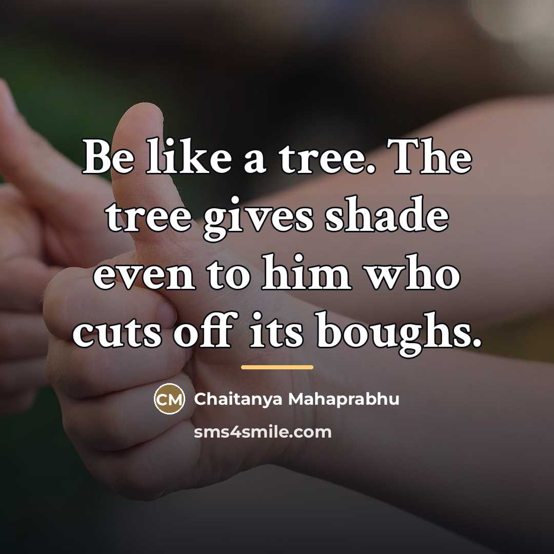“Be like a tree. The tree gives shade even to…” quote by Chaitanya Mahaprabhu