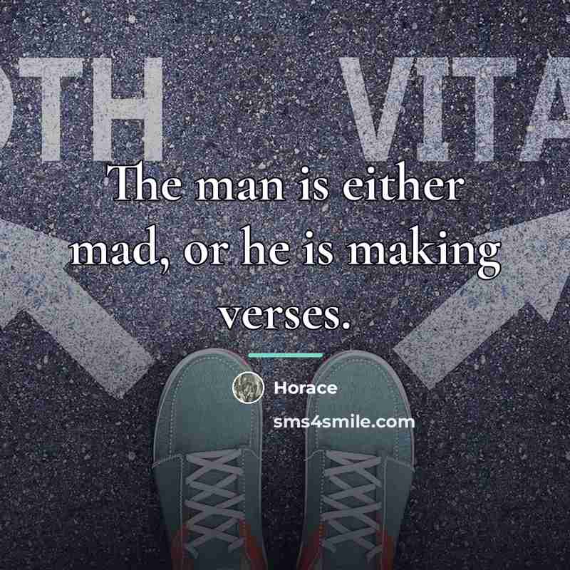 “The man is either mad, or he is making verses.…” quote by Horace