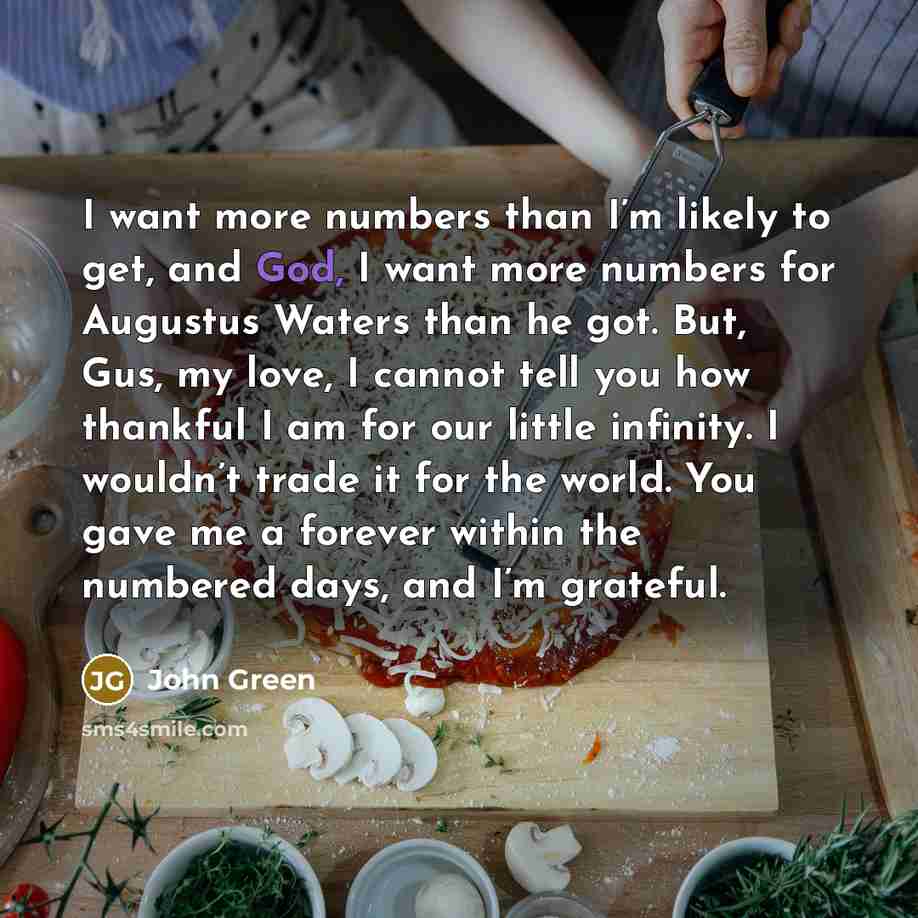 “I want more numbers than I’m likely to get, and…” quote by John Green