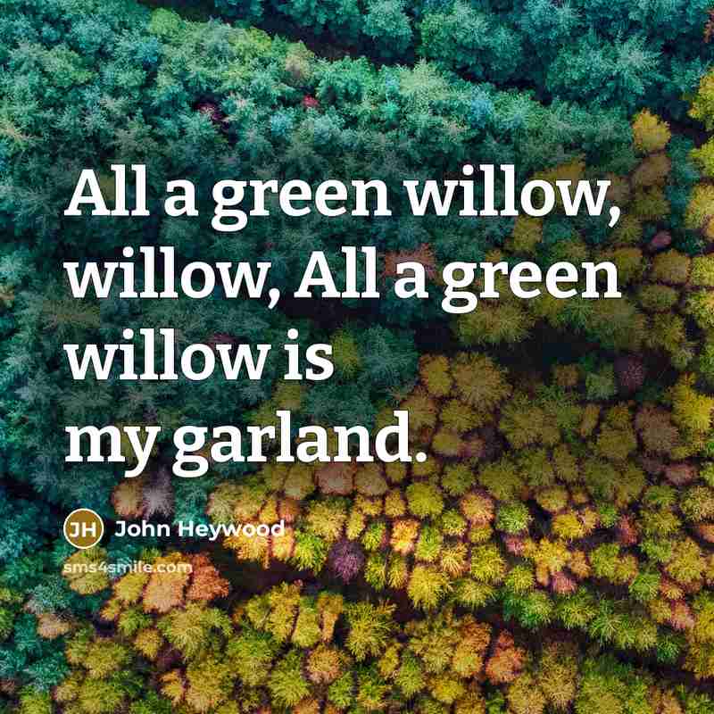 “All a green willow, willow, All a green willow is…” quote by John Heywood