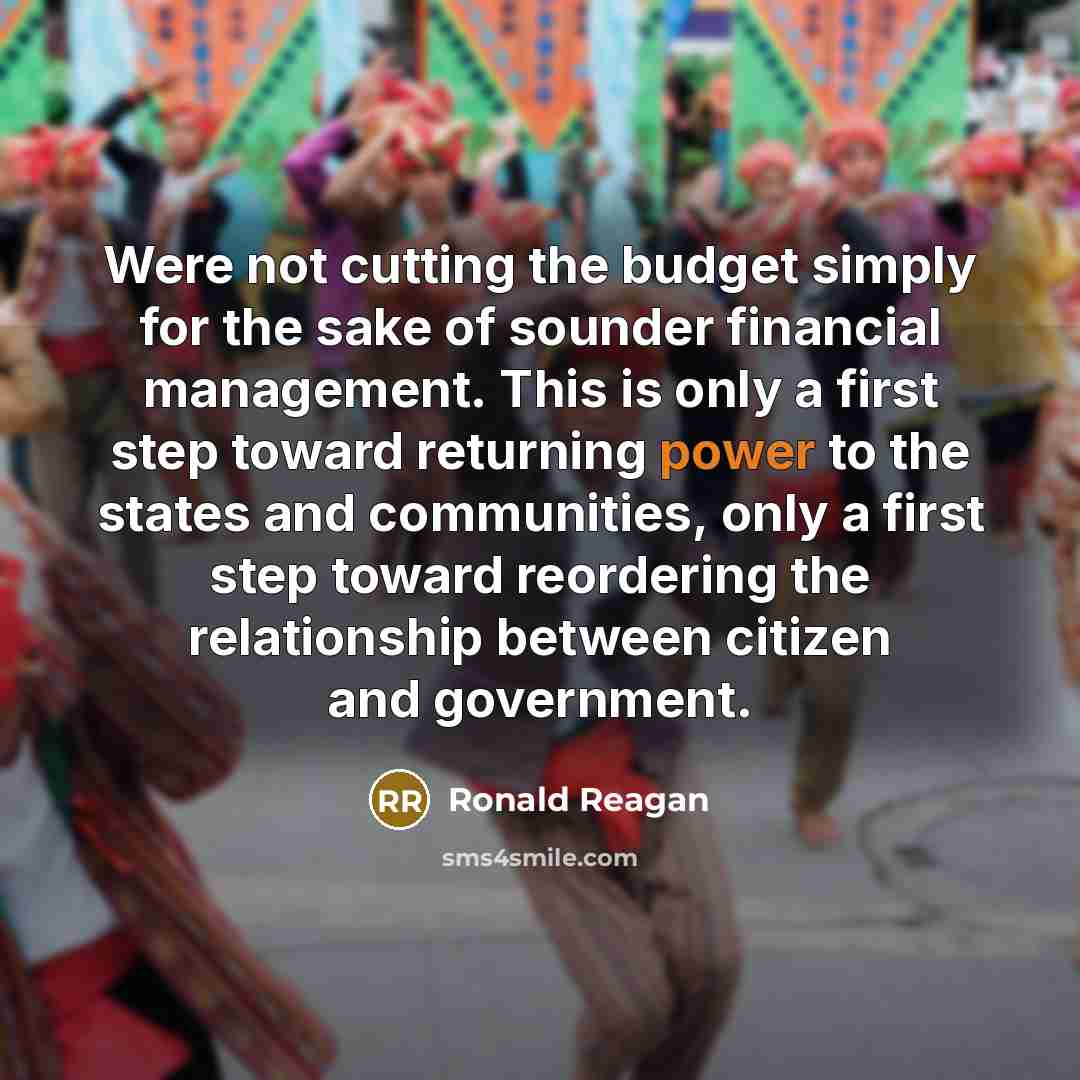 “Were not cutting the budget simply for the sake of…” quote by Ronald Reagan