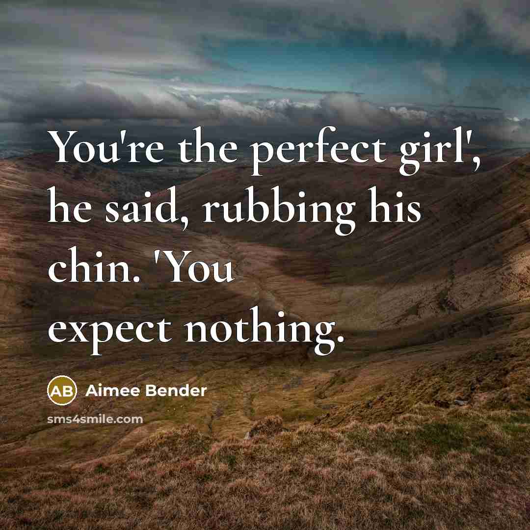 “You're the perfect girl', he said, rubbing his chin. 'You…” quote by Aimee Bender