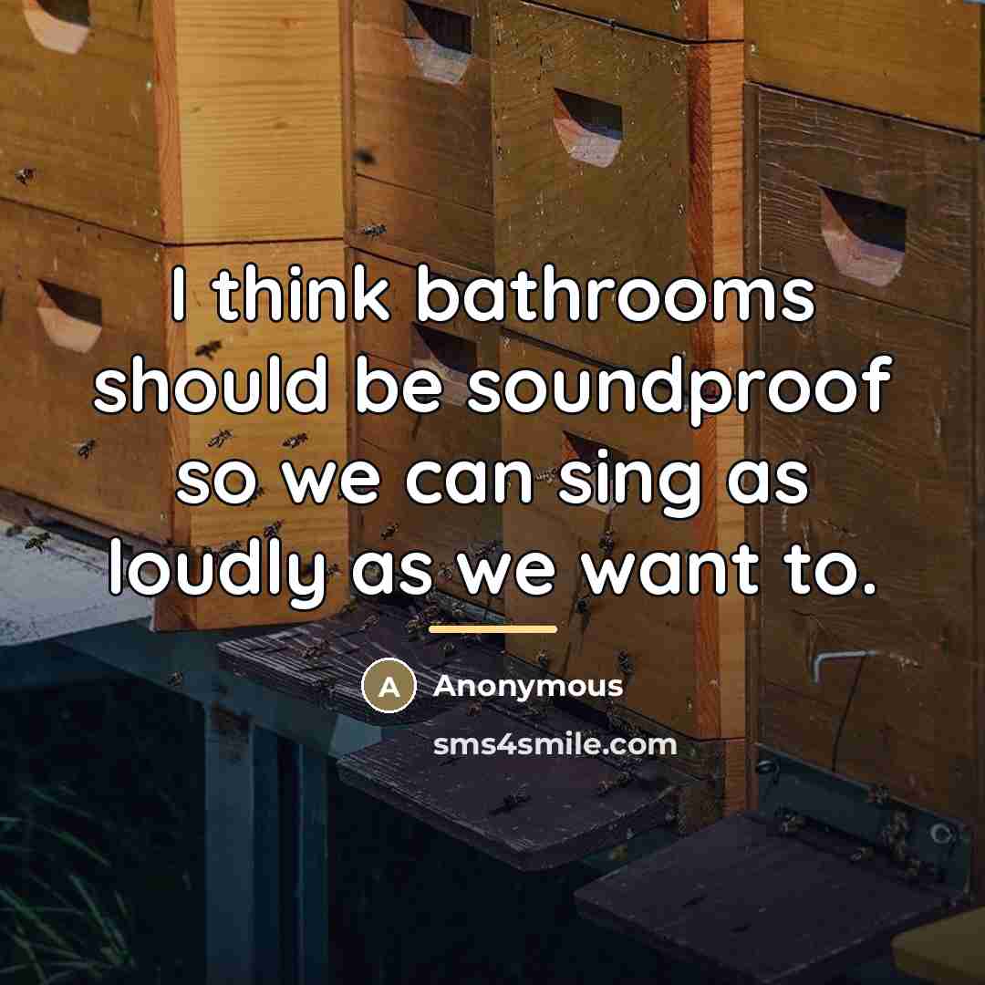“I think bathrooms should be soundproof so we can sing…” quote by Anonymous