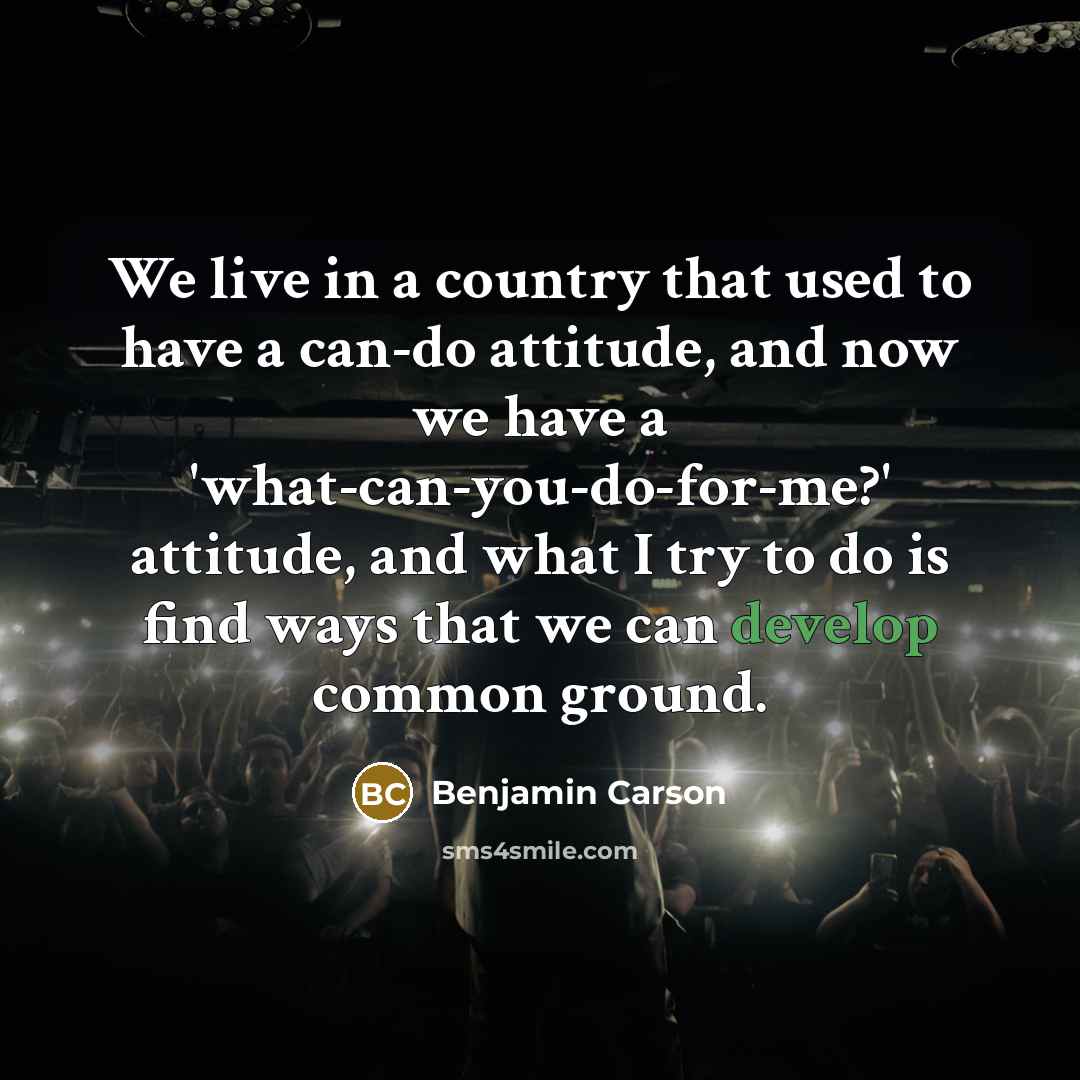 “We live in a country that used to have a…” quote by Benjamin Carson