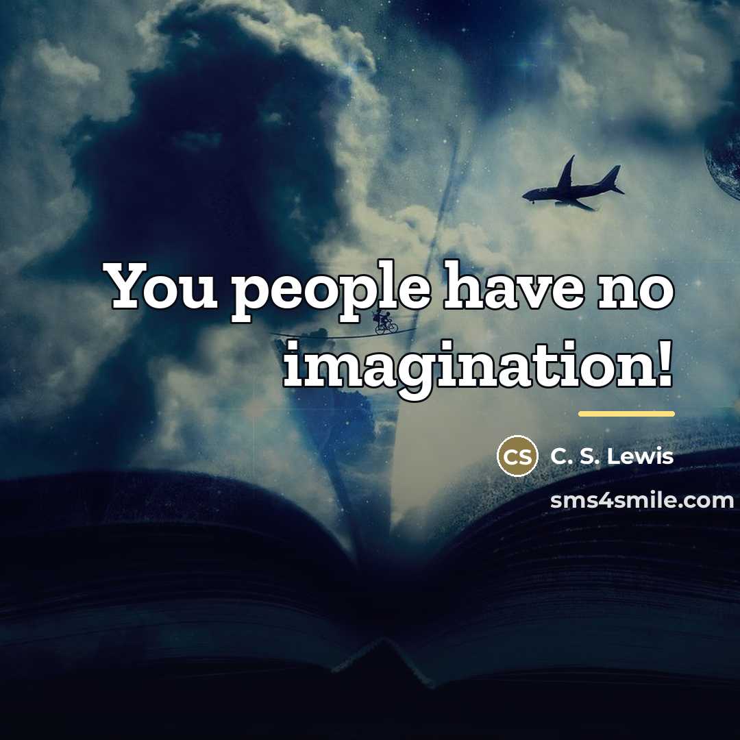 “You people have no imagination!…” quote by C. S. Lewis