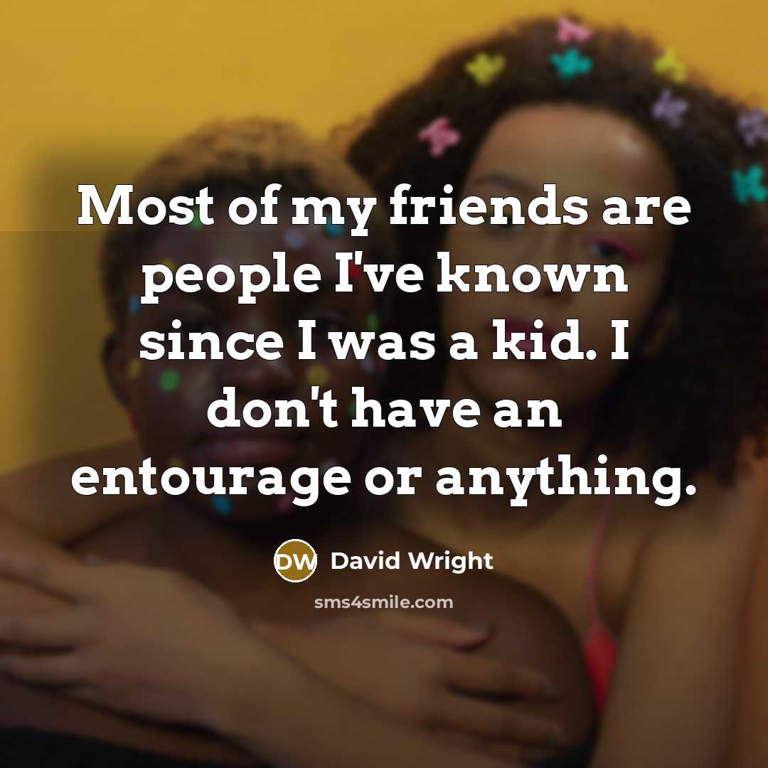 “Most of my friends are people I've known since I…” quote by David Wright