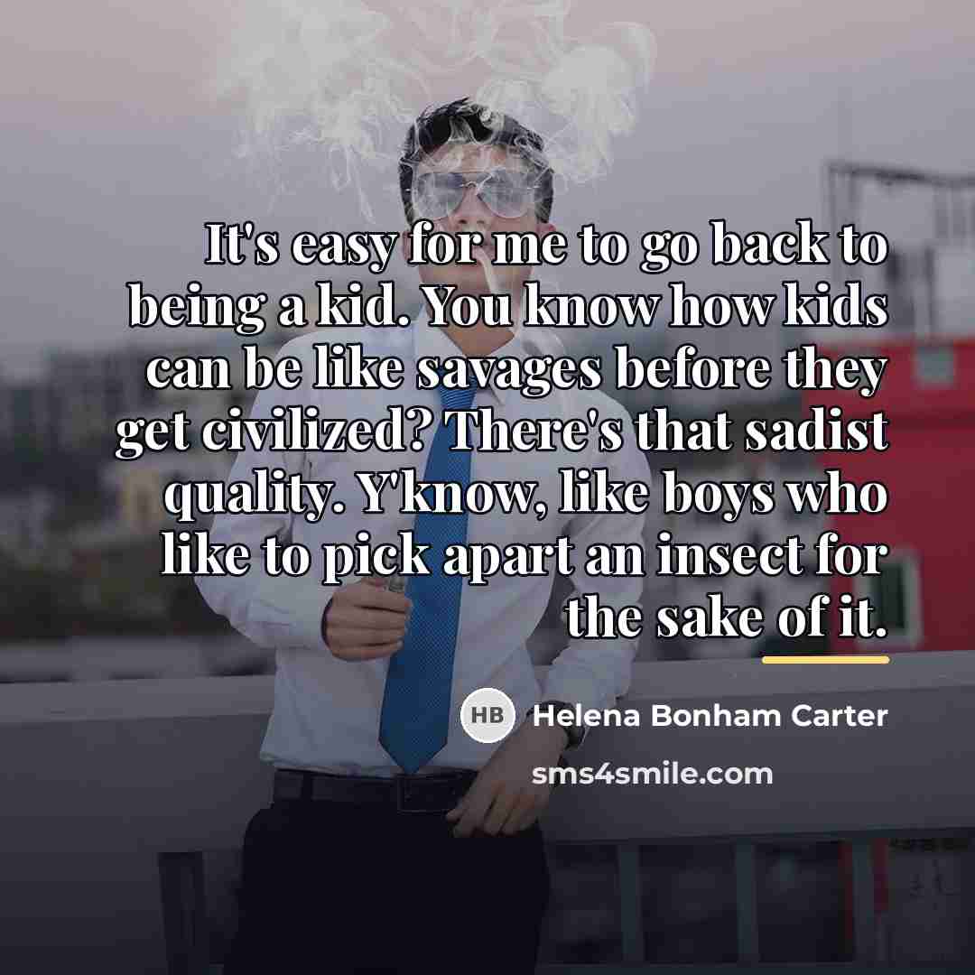 “It's easy for me to go back to being a…” quote by Helena Bonham Carter