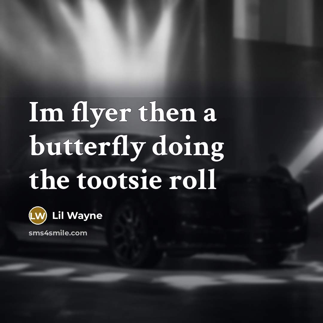 “Im flyer then a butterfly doing the tootsie roll…” quote by Lil Wayne