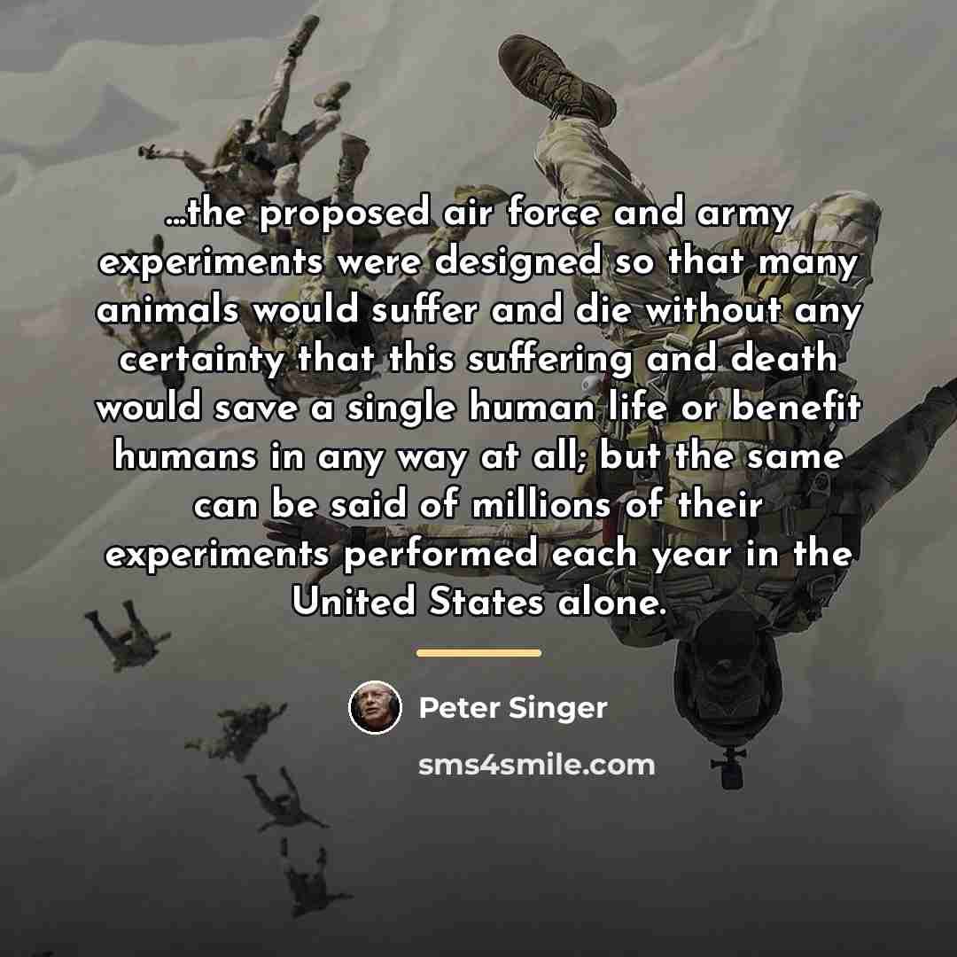 “...the proposed air force and army experiments were designed so…” quote by Peter Singer