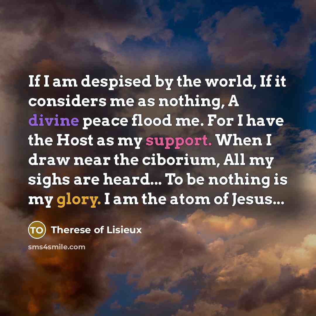 “If I am despised by the world, If it considers…” quote by Therese of Lisieux