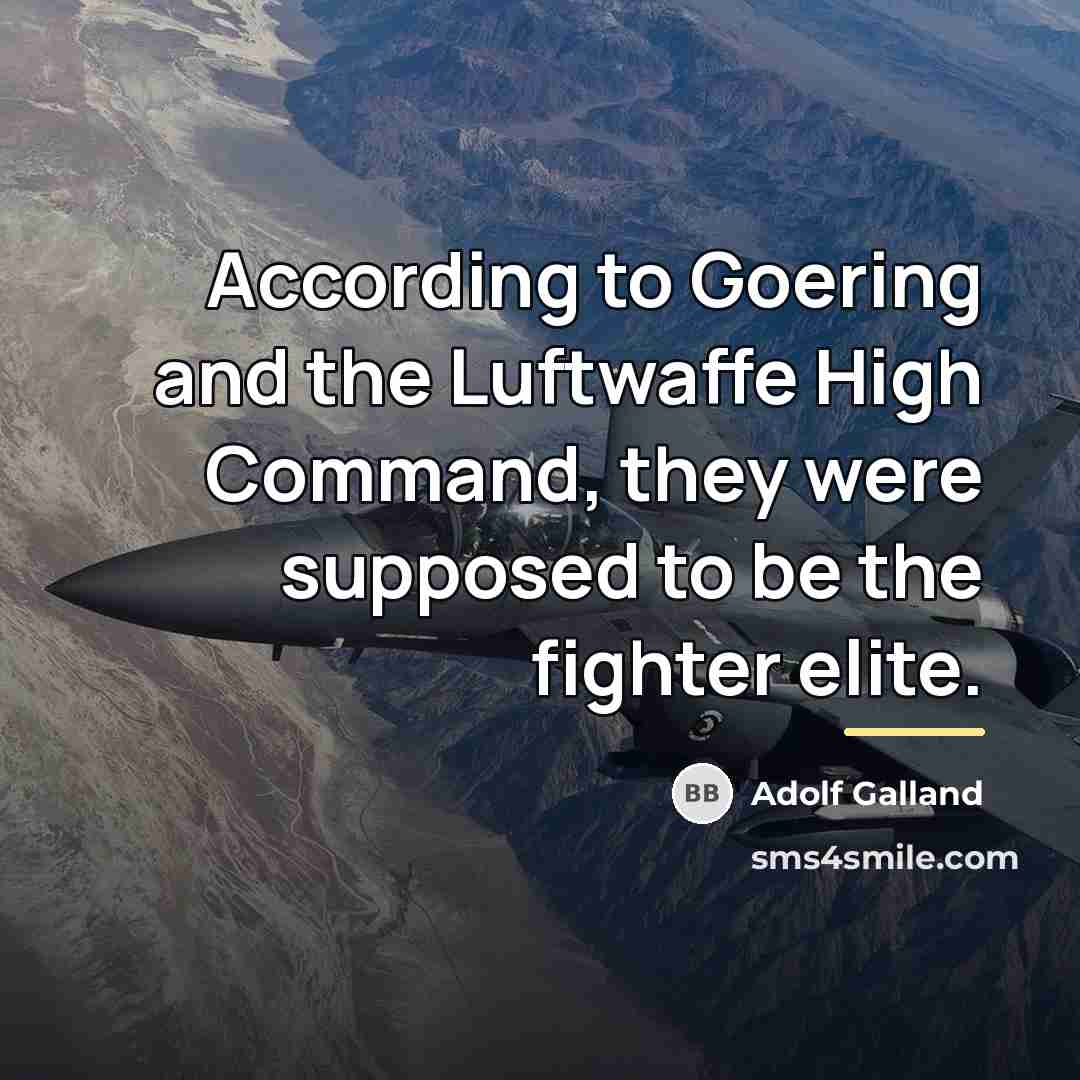 “According to Goering and the Luftwaffe High Command, they were…” quote by Adolf Galland