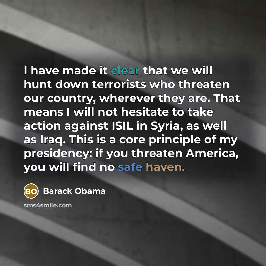 “I have made it clear that we will hunt down…” quote by Barack Obama