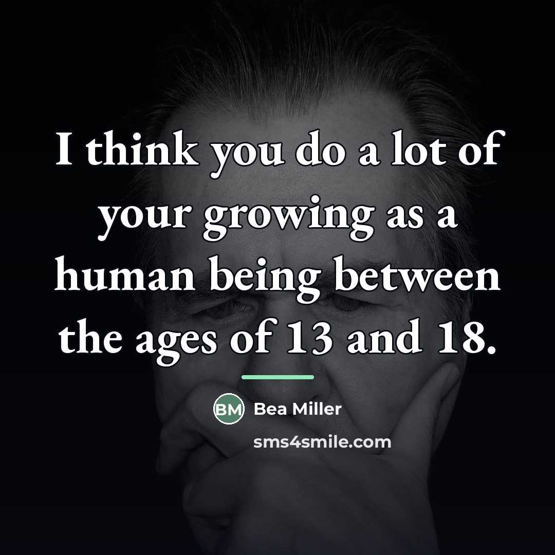 “I think you do a lot of your growing as…” quote by Bea Miller