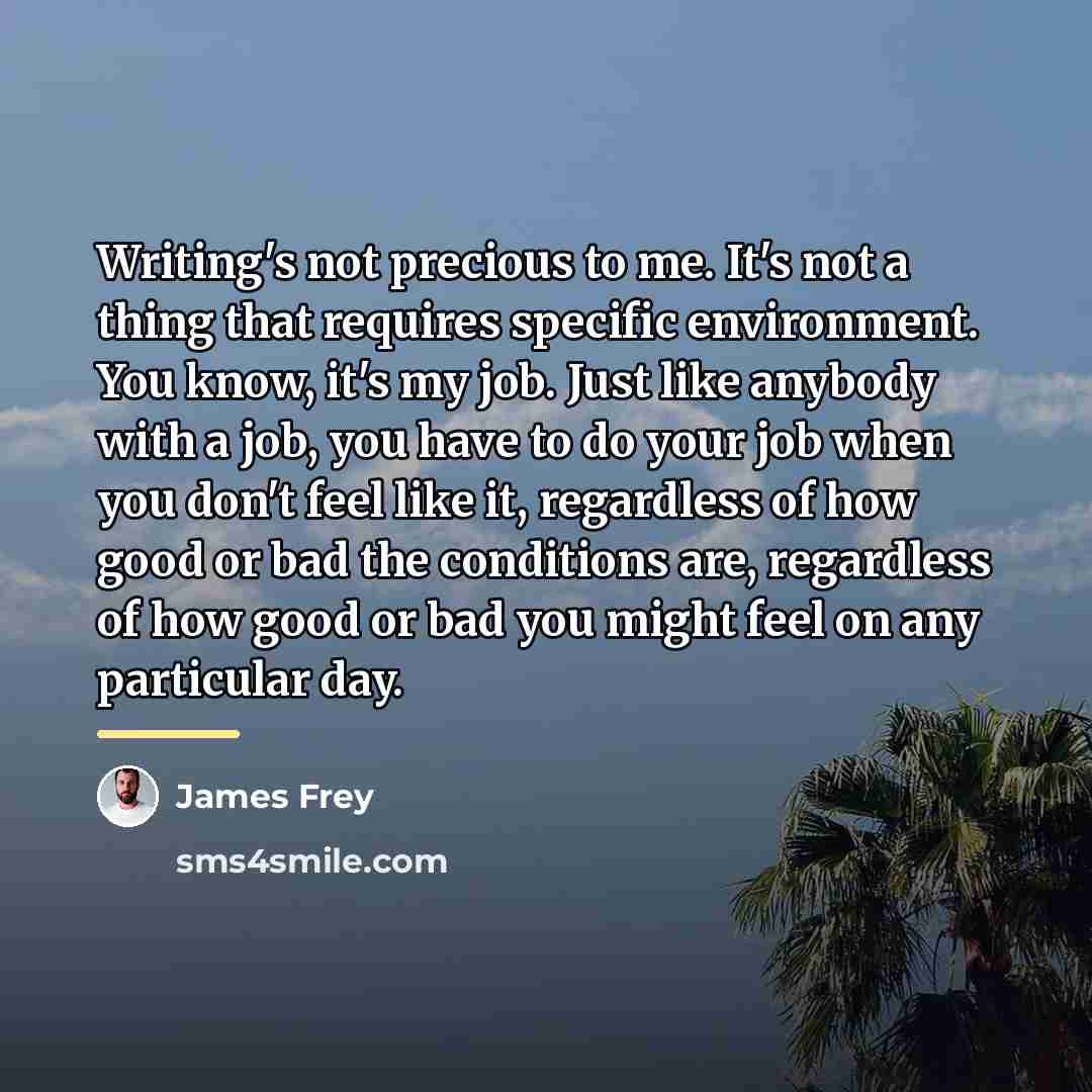 “Writing's not precious to me. It's not a thing that…” quote by James Frey