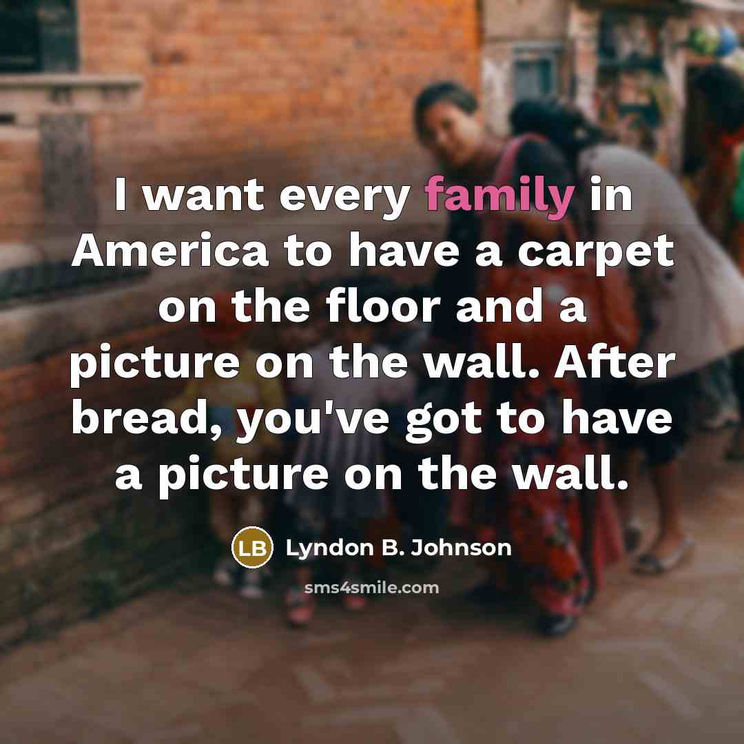 “I want every family in America to have a carpet…” quote by Lyndon B. Johnson