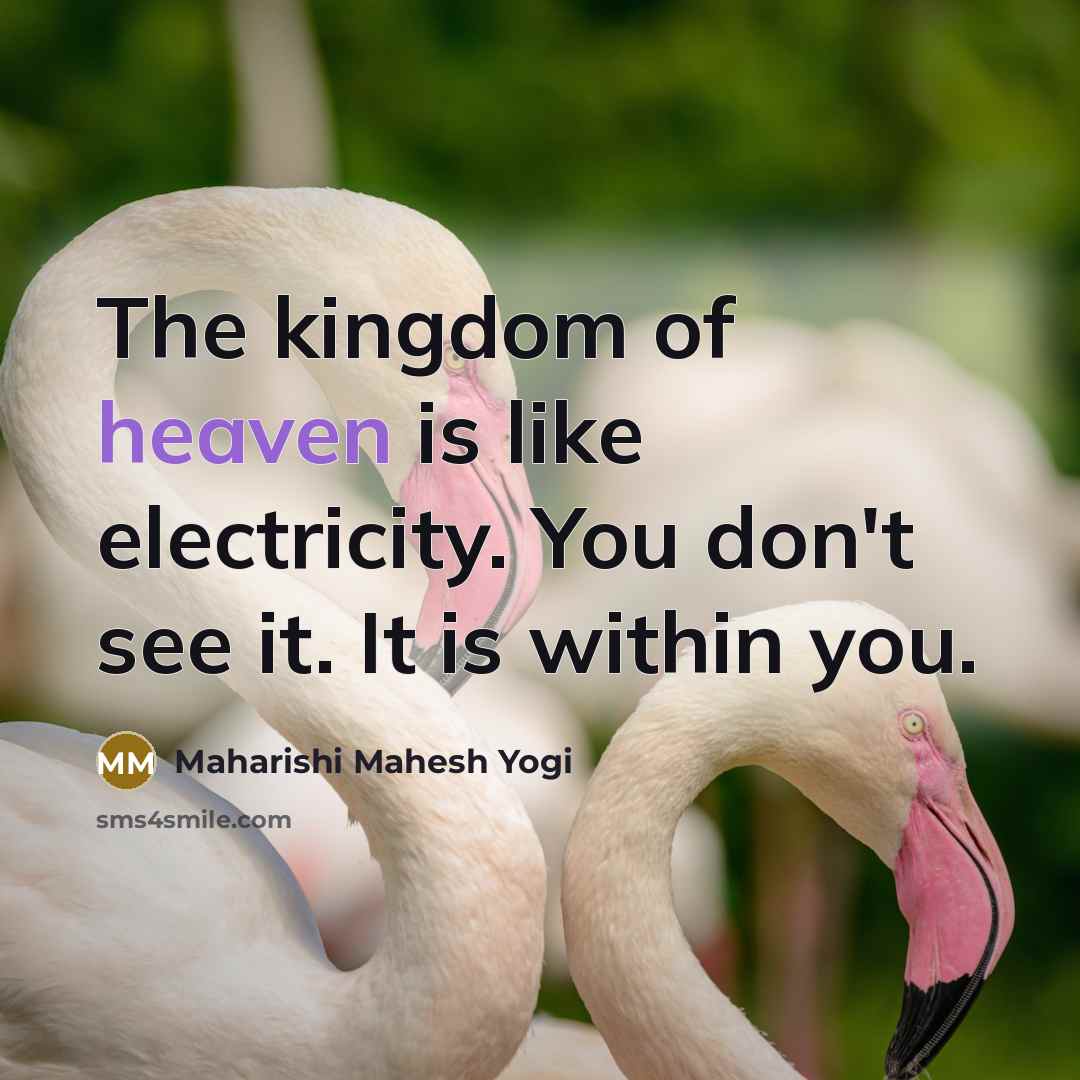 “The kingdom of heaven is like electricity. You don't see…” quote by Maharishi Mahesh Yogi