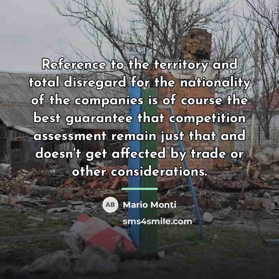 “Reference to the territory and total disregard for the nationality…” quote by Mario Monti