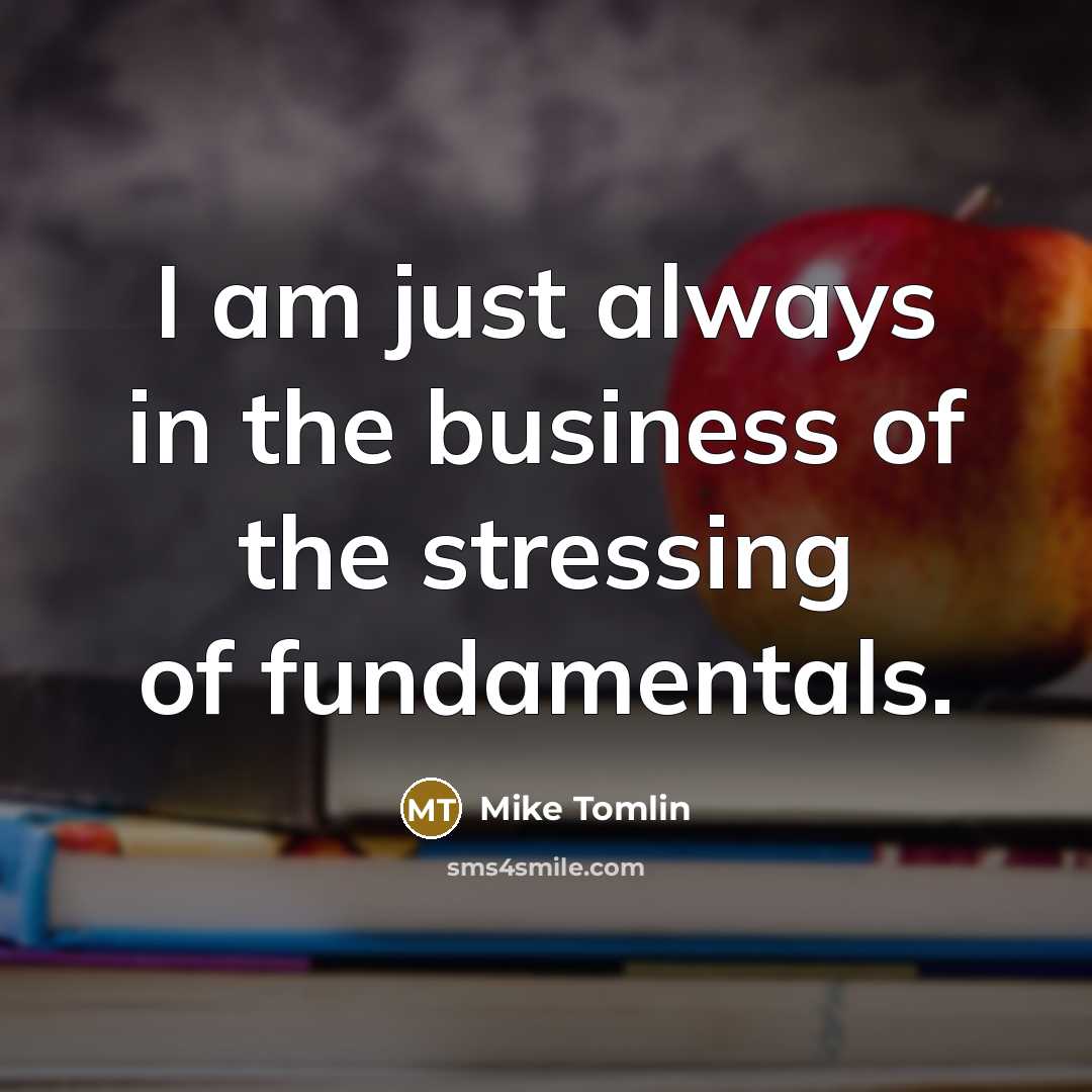 “I am just always in the business of the stressing…” quote by Mike Tomlin