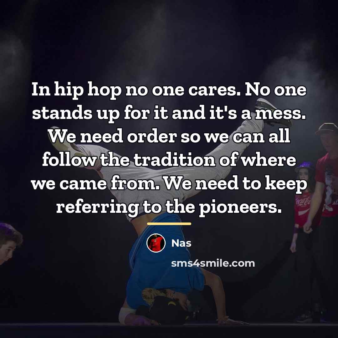 “In hip hop no one cares. No one stands up…” quote by Nas