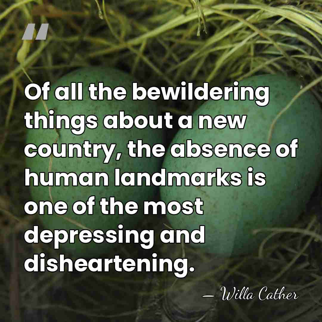 Of all the bewildering things about a new country, the absence of&hellip; - Willa Cather