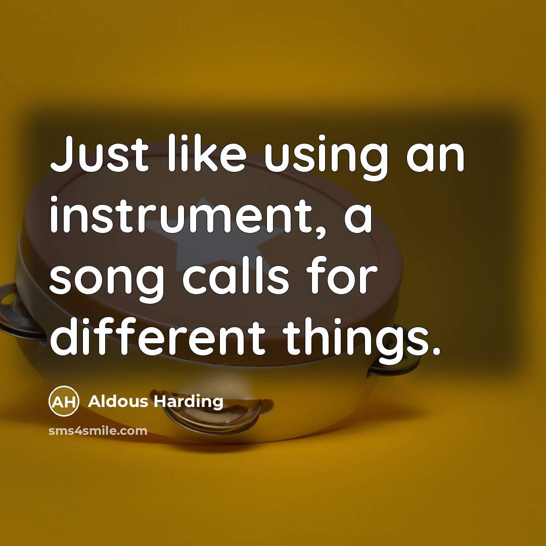 “Just like using an instrument, a song calls for different…” quote by Aldous Harding