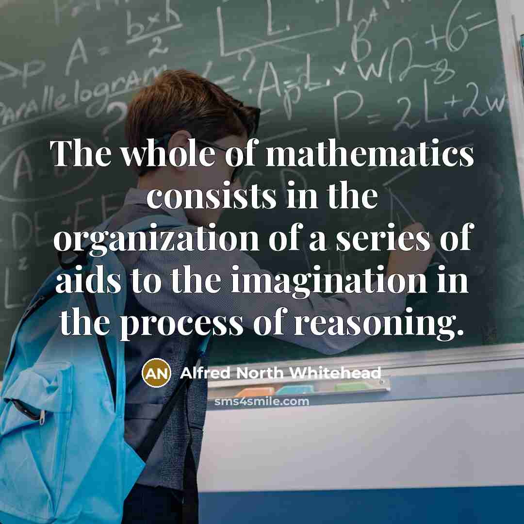 “The whole of mathematics consists in the organization of a…” quote by Alfred North Whitehead
