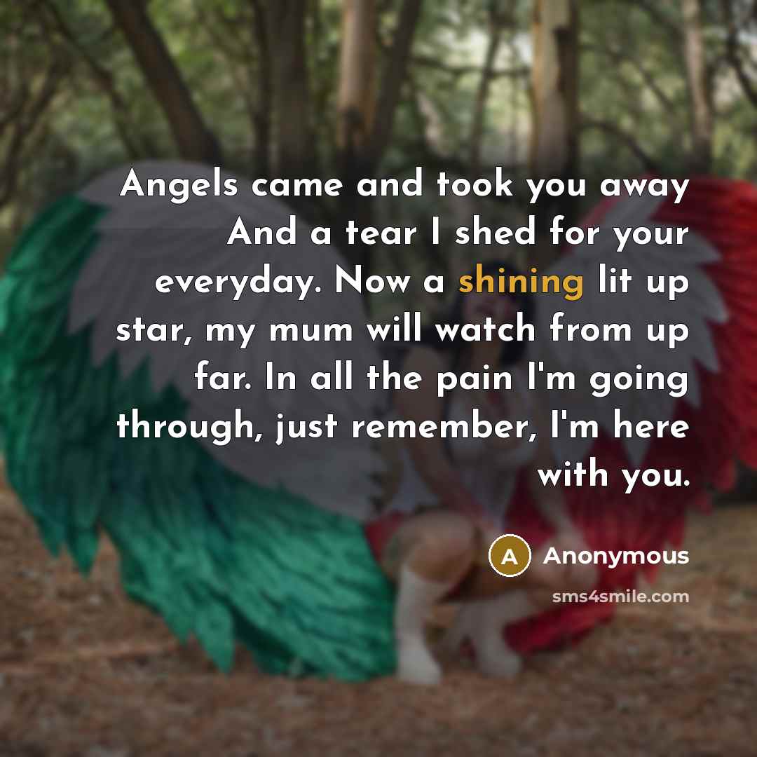 “Angels came and took you away And a tear I…” quote by Anonymous