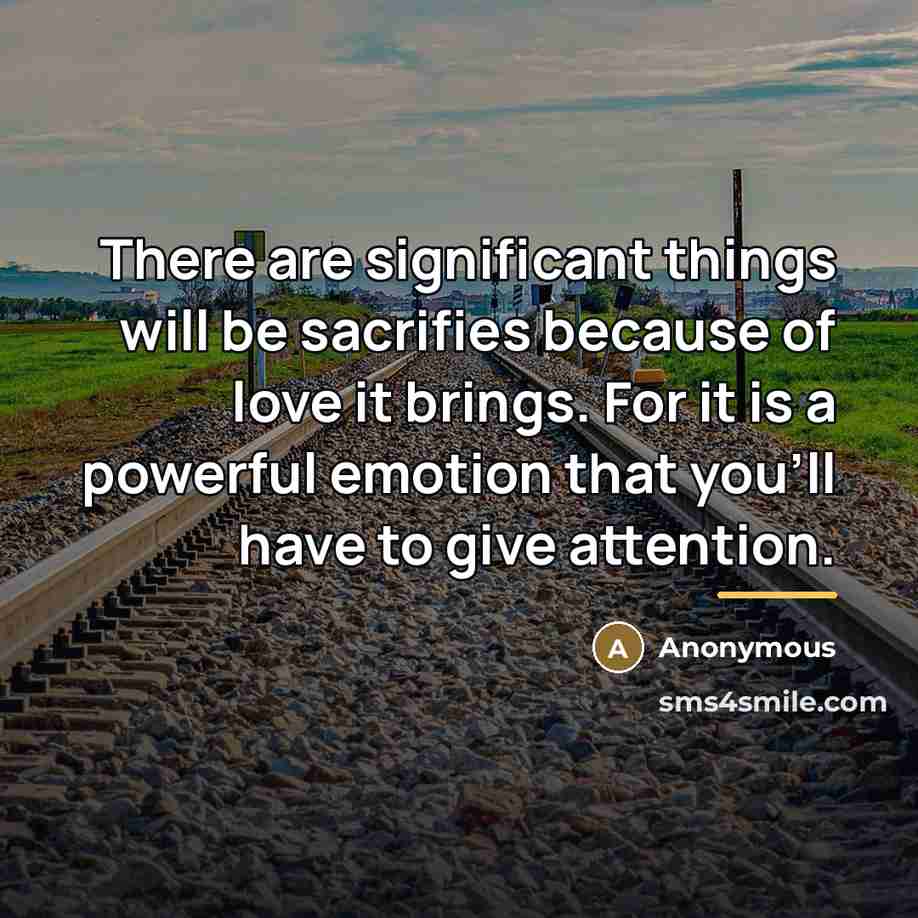 “There are significant things will be sacrifies because of love…” quote by Anonymous