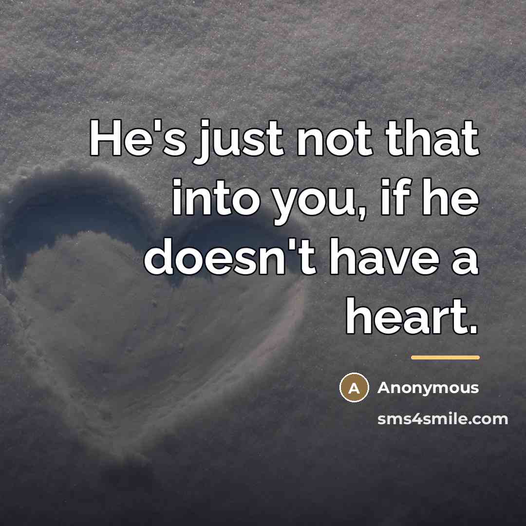“He's just not that into you, if he doesn't have…” quote by Anonymous
