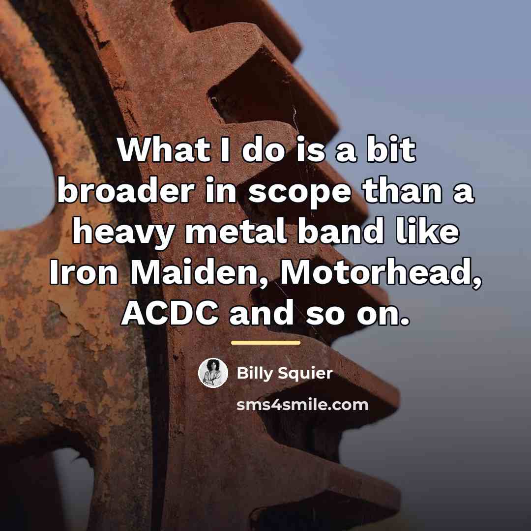 “What I do is a bit broader in scope than…” quote by Billy Squier