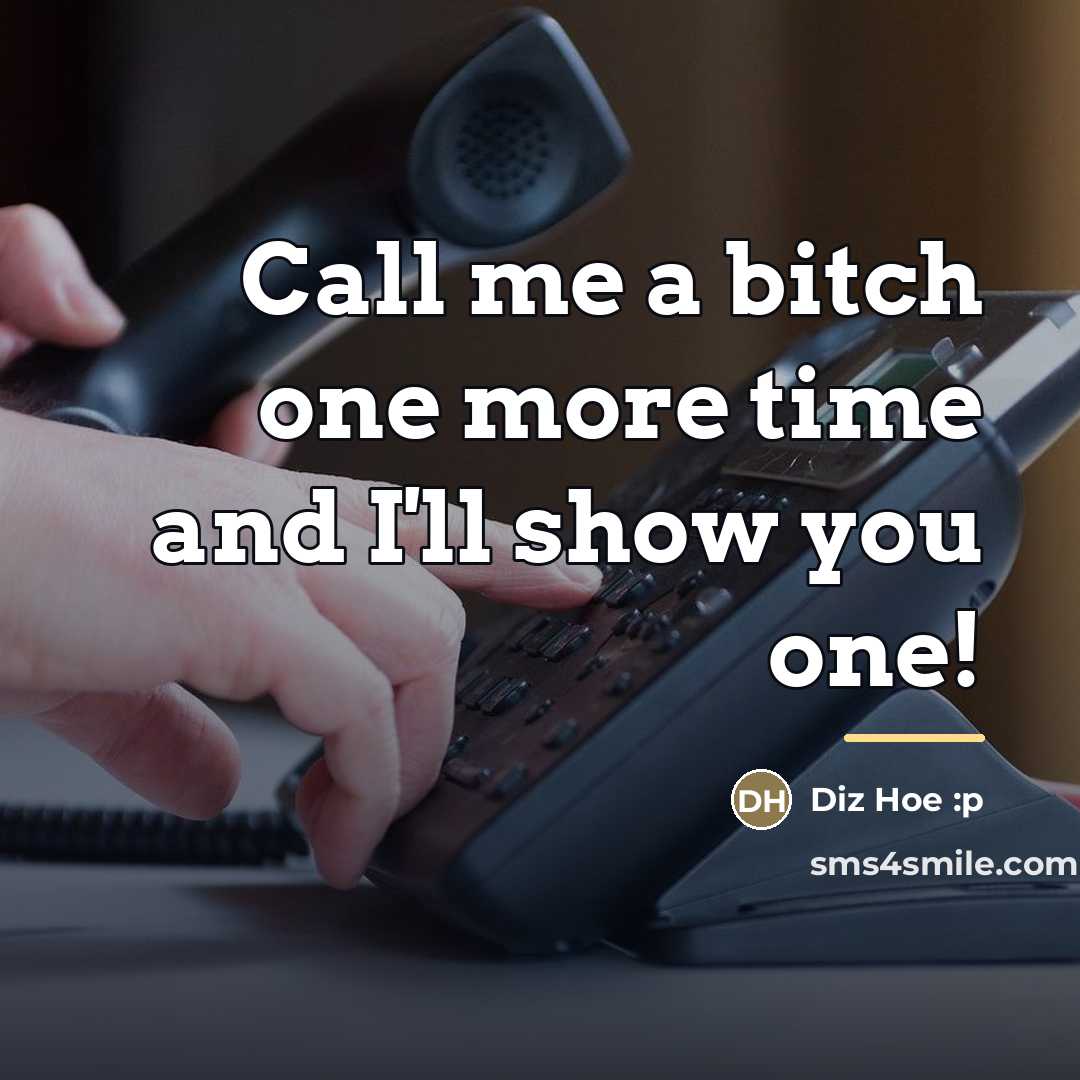 “Call me a bitch one more time and I'll show…” quote by Diz Hoe :p