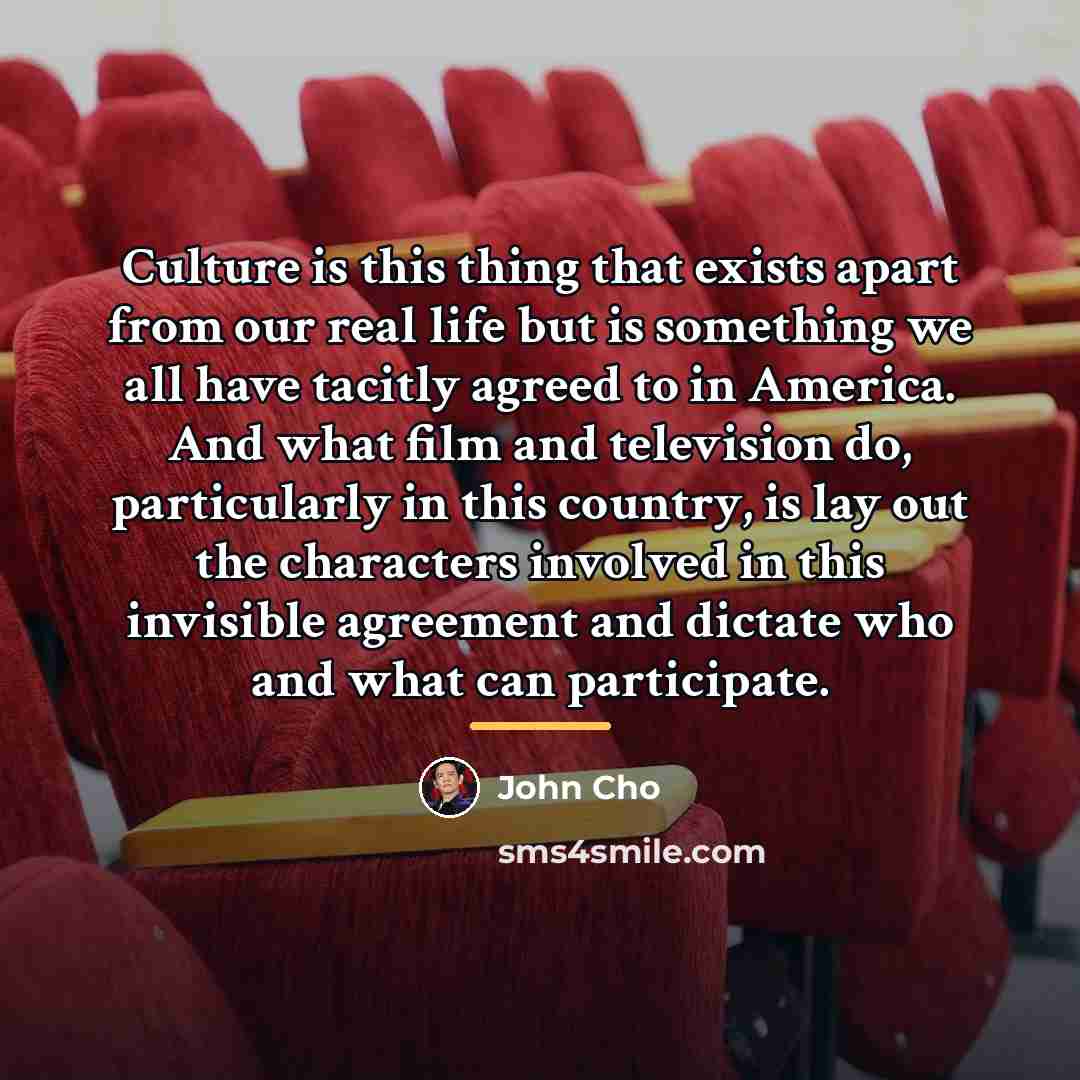 “Culture is this thing that exists apart from our real…” quote by John Cho