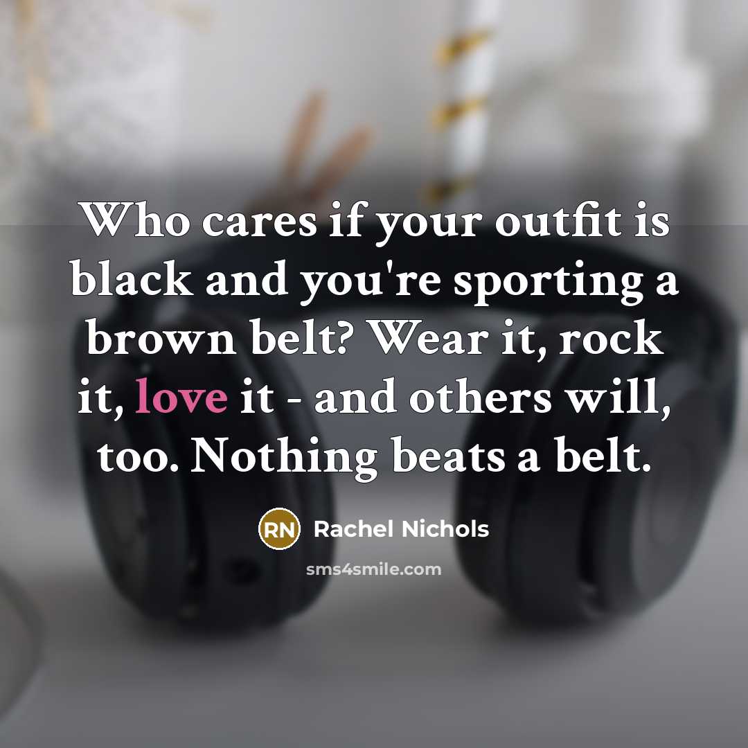 “Who cares if your outfit is black and you're sporting…” quote by Rachel Nichols