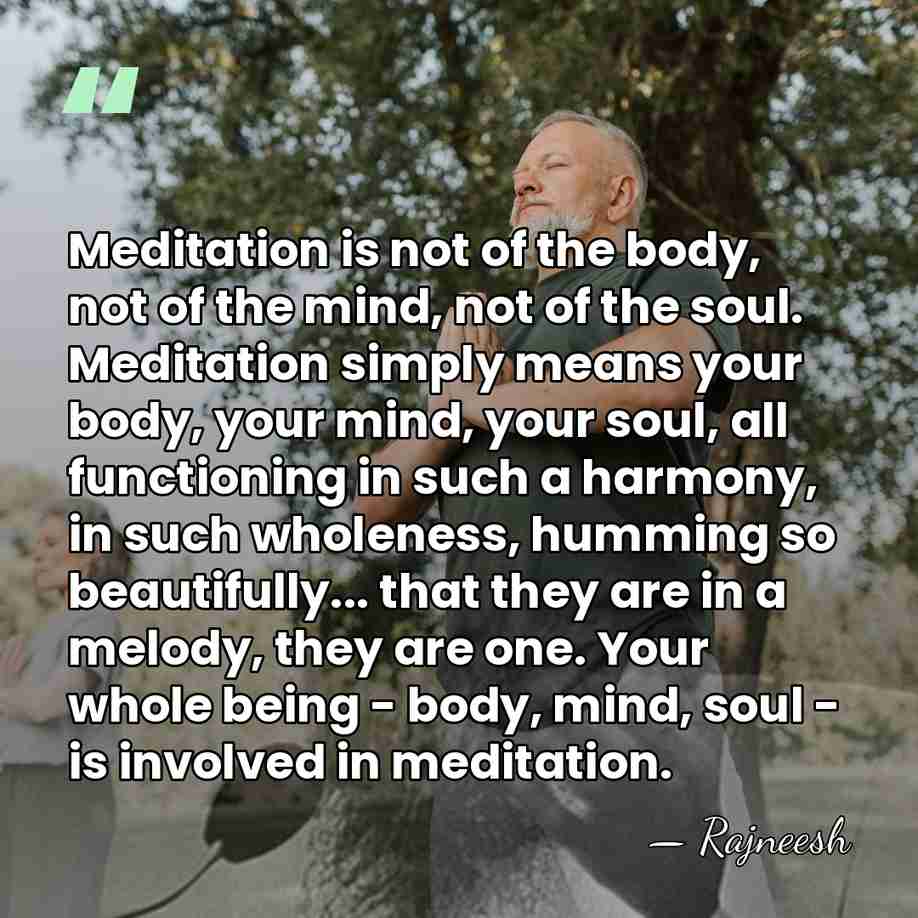 Meditation is not of the body, not of the mind, not of&hellip; - Rajneesh