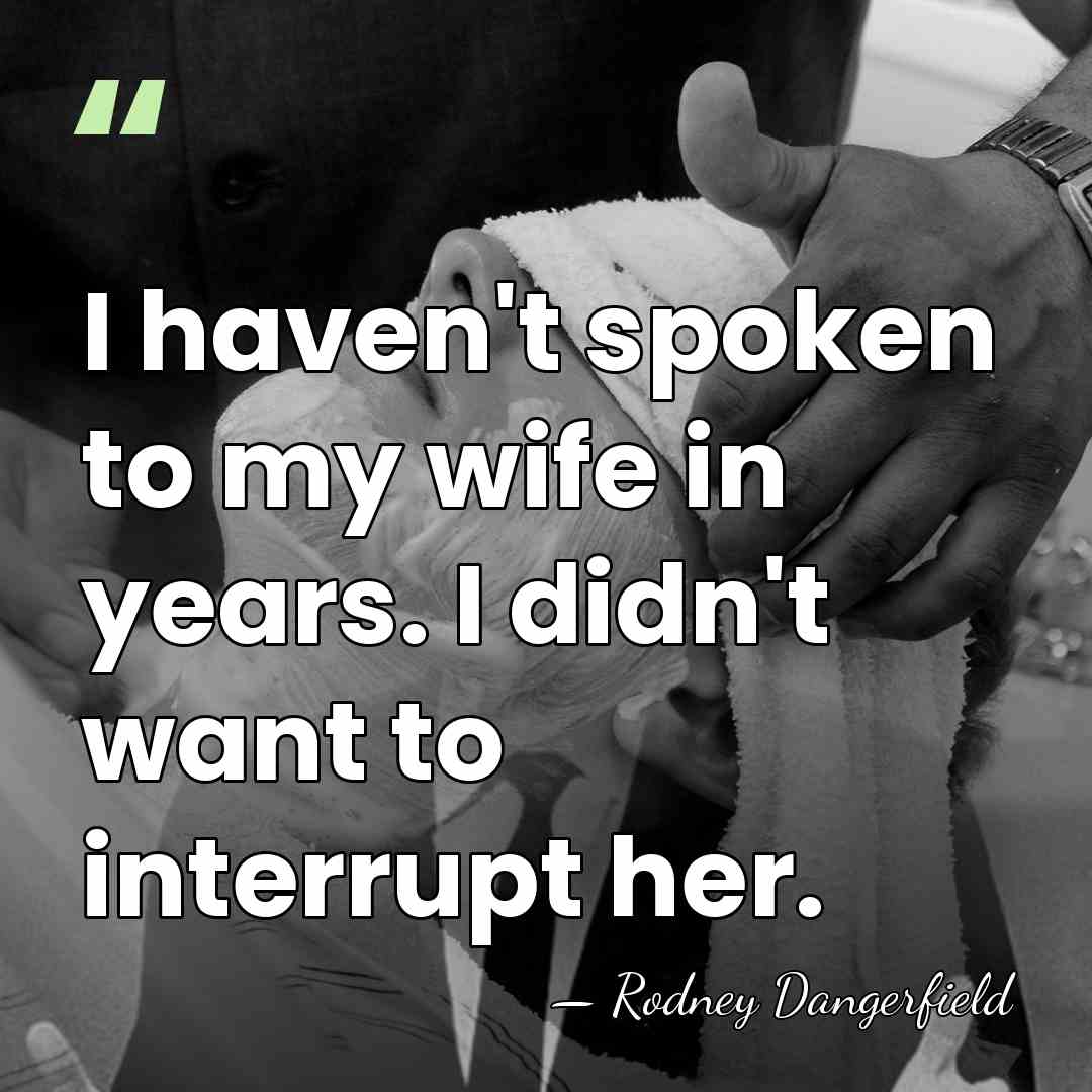 I haven't spoken to my wife in years. I didn't want to&hellip; - Rodney Dangerfield