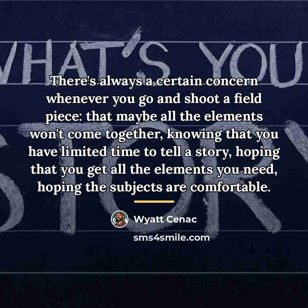 “There's always a certain concern whenever you go and shoot…” quote by Wyatt Cenac